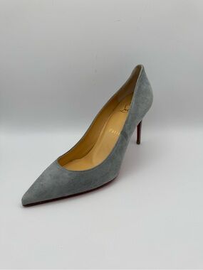 Christian Louboutin Decollete 554 85 Gray Suede Pump Heel EU 37.5